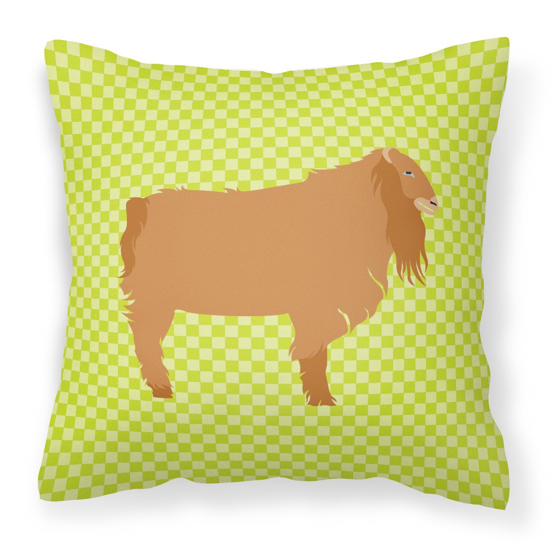 American Lamancha Goat Green Decorative Throw Pillow 18x18 Indoor Outdoor Accent Cushion, Fabric Cover with Insert for Sofa, Bed, Porch & Living Room