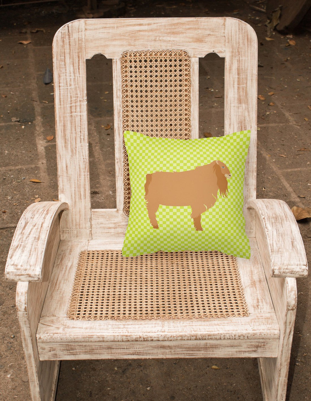 American Lamancha Goat Green Decorative Throw Pillow 18x18 Indoor Outdoor Accent Cushion, Fabric Cover with Insert for Sofa, Bed, Porch & Living Room