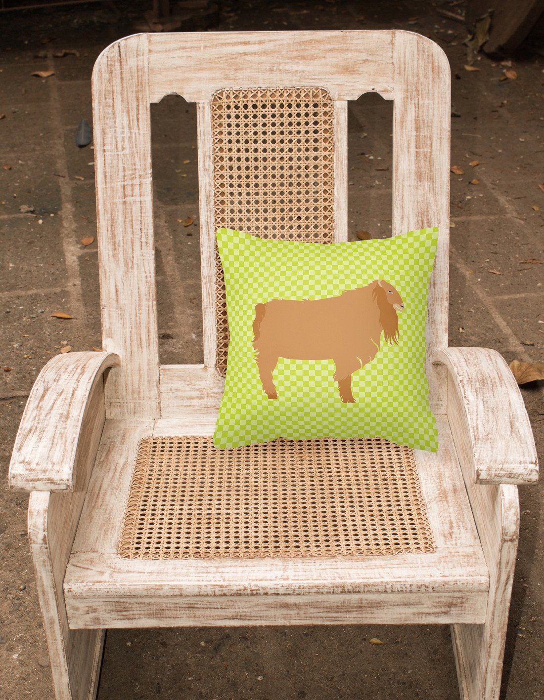 American Lamancha Goat Green Decorative Throw Pillow 18x18 Indoor Outdoor Accent Cushion, Fabric Cover with Insert for Sofa, Bed, Porch & Living Room