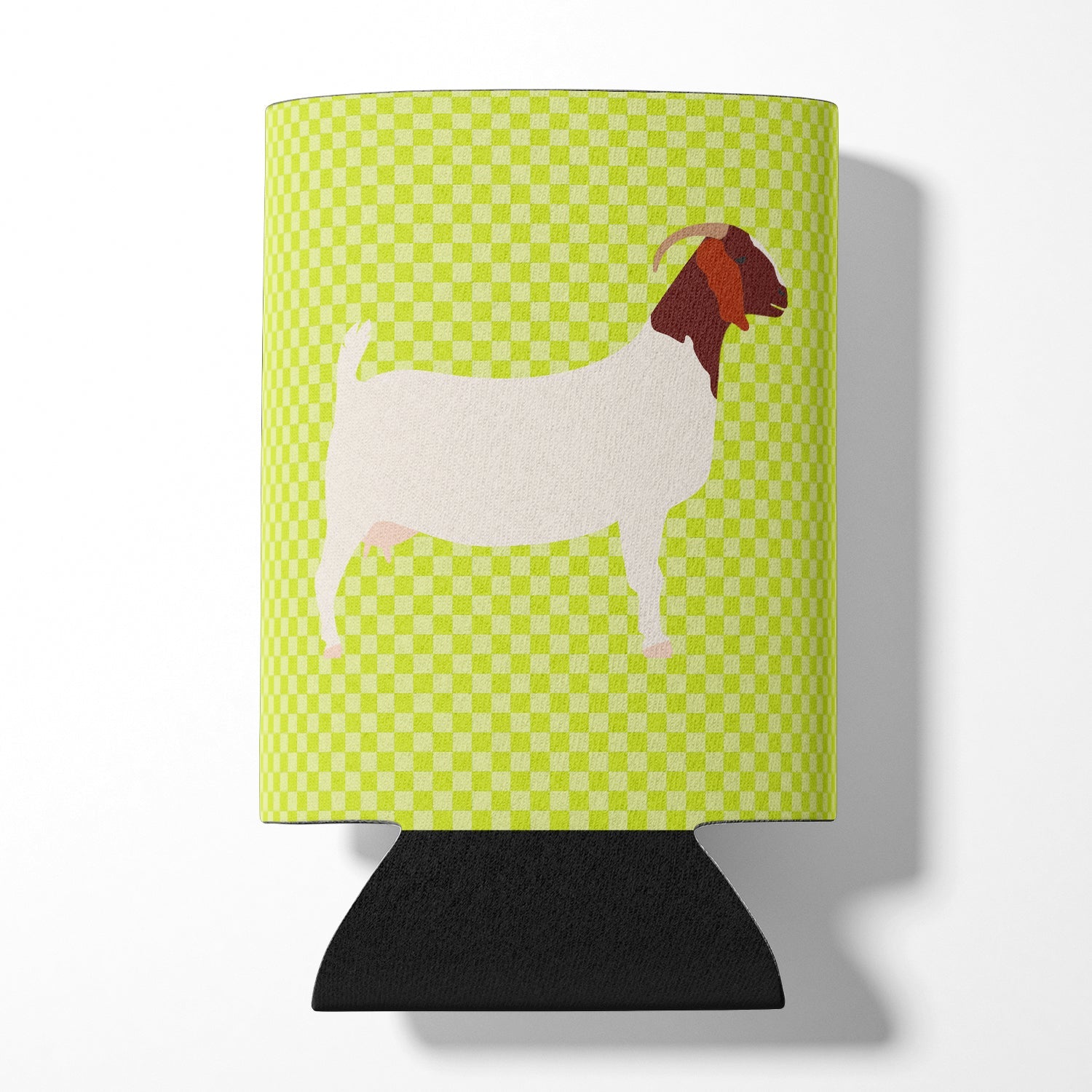 Boer Goat Green Can or Bottle Hugger Cooler Sleeve for Standard 12 oz Cans, Insulated Foam Beer & Soda Can Hugger Reusable