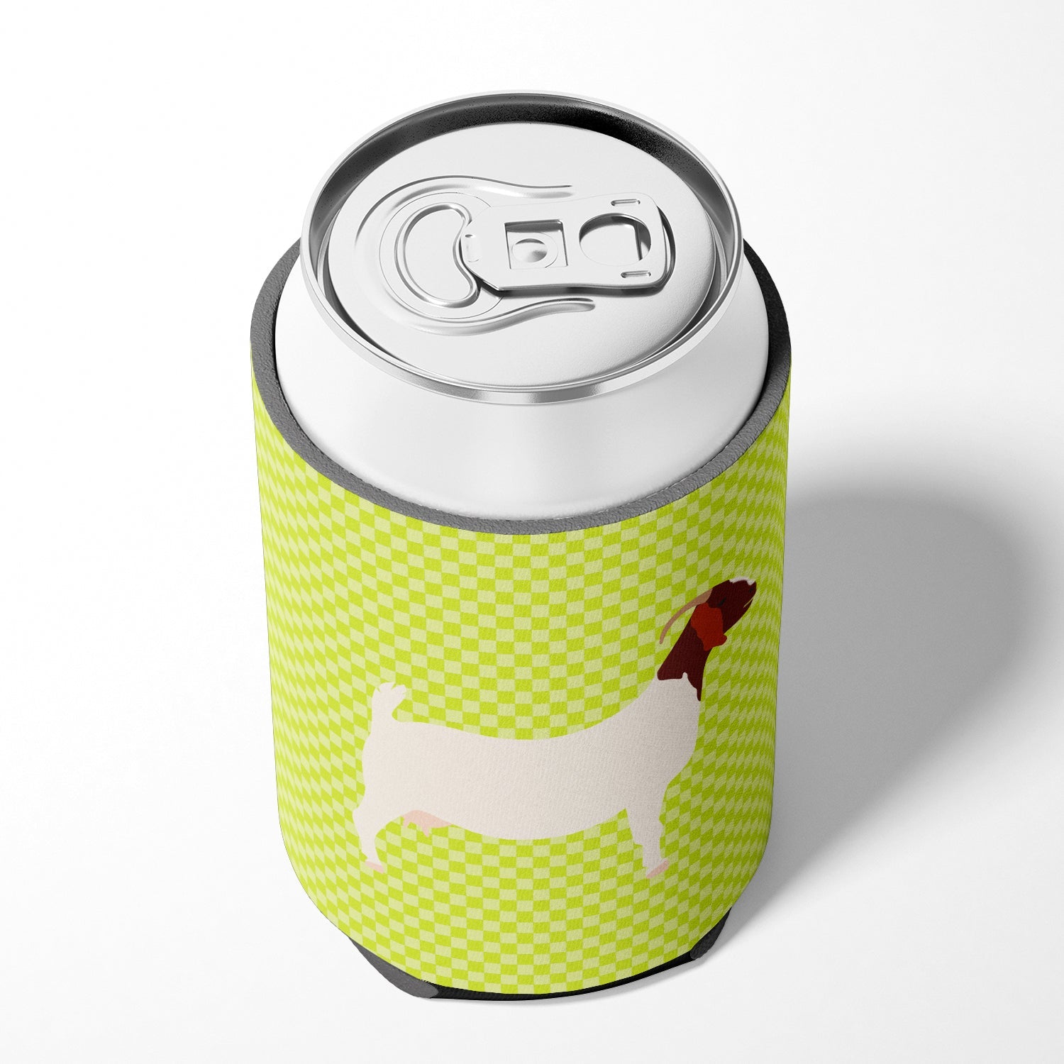 Boer Goat Green Can or Bottle Hugger Cooler Sleeve for Standard 12 oz Cans, Insulated Foam Beer & Soda Can Hugger Reusable