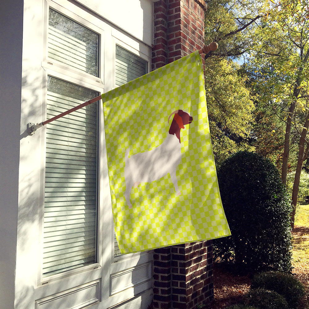 Boer Goat Green House Flag 28x40 Porch Sleeve Pole Decorative Outside Yard Banner Artwork Wall Hanging, Polyester