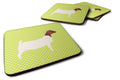 Boer Goat Green Foam Coasters Set of 4 Cup Coasters for Indoor Outdoor, Tabletop Protection, Anti Slip, Mouse pad Material