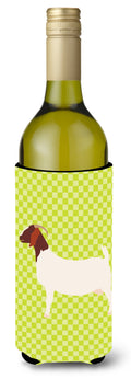 Boer Goat Green Wine Bottle Hugger Gift Sleeve for Standard 750 ml Bottles, Insulated Reusable Also Fits Mini Shot & Pint Bottles