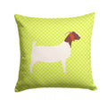 Boer Goat Green Decorative Throw Pillow 14x14 Indoor Outdoor Accent Cushion, Fabric Cover with Insert for Sofa, Bed, Porch & Living Room