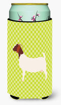 Boer Goat Green Tall Boy Hugger Can Cooler Sleeve Machine Washable Drink Collapsible Insulator Beverage Insulated Holder