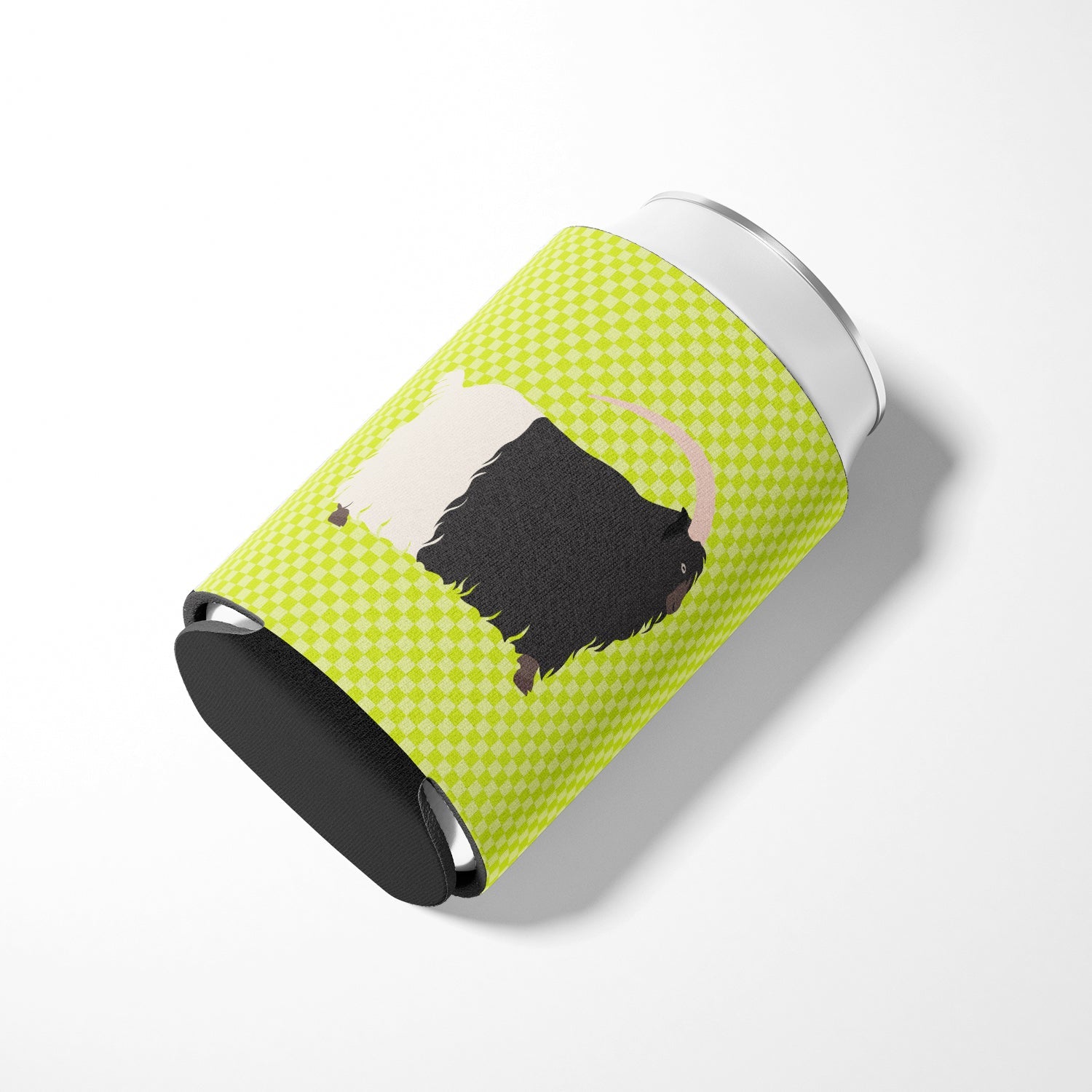 Welsh Black-Necked Goat Green Can or Bottle Hugger Cooler Sleeve for Standard 12 oz Cans, Insulated Foam Beer & Soda Can Hugger Reusable