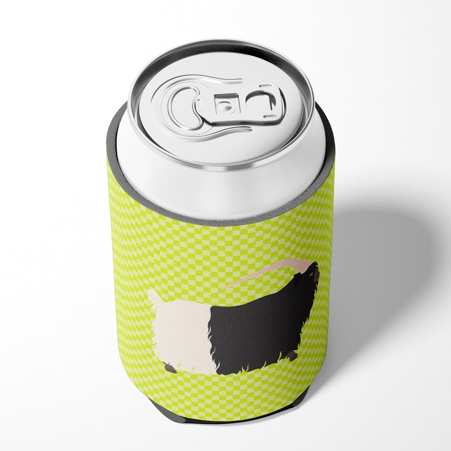 Welsh Black-Necked Goat Green Can or Bottle Hugger Cooler Sleeve for Standard 12 oz Cans, Insulated Foam Beer & Soda Can Hugger Reusable