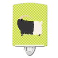 Welsh Black-Necked Goat Green Ceramic Night Light Compact, UL-Certified, Ideal for Bedroom, Bathroom, Nursery, Hallway, Kitchen, 6x4x3, Multicolor