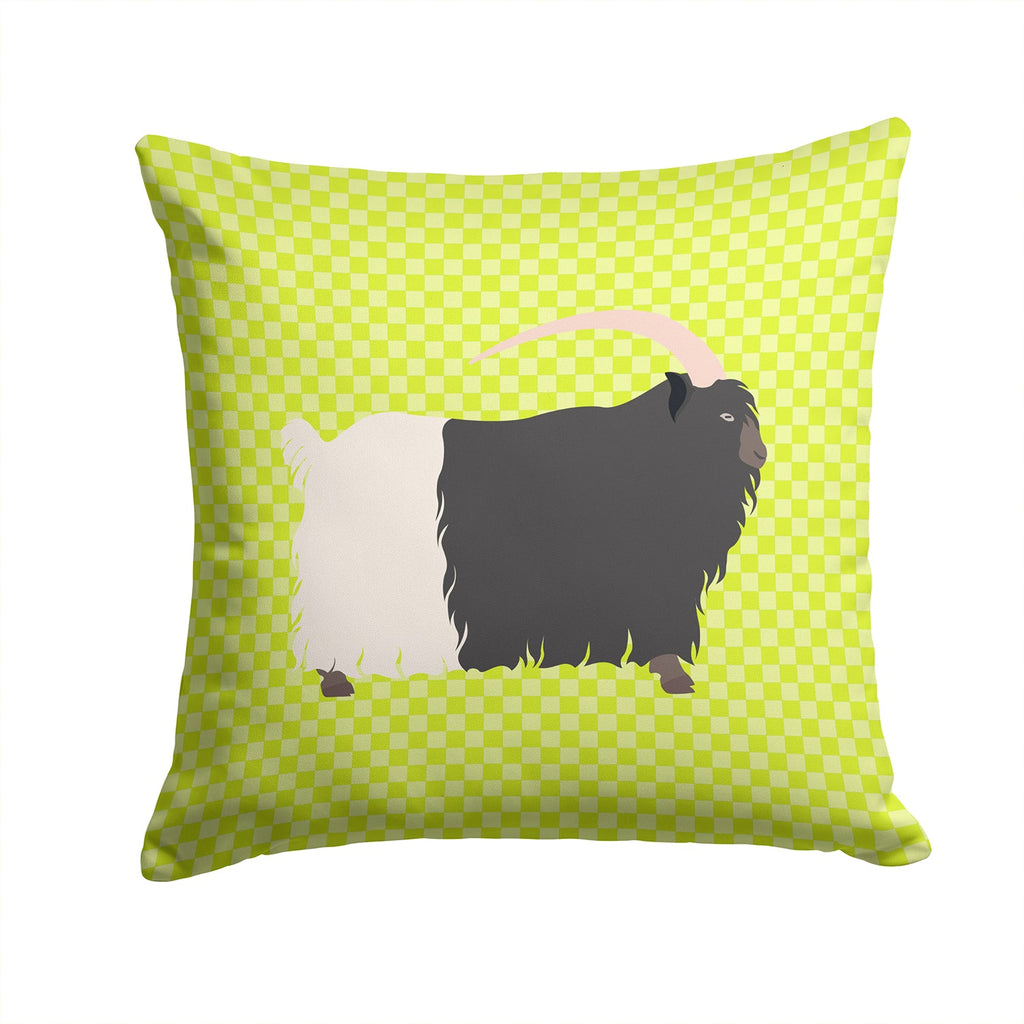 Welsh Black-Necked Goat Green Decorative Throw Pillow 14x14 Indoor Outdoor Accent Cushion, Fabric Cover with Insert for Sofa, Bed, Porch & Living Room