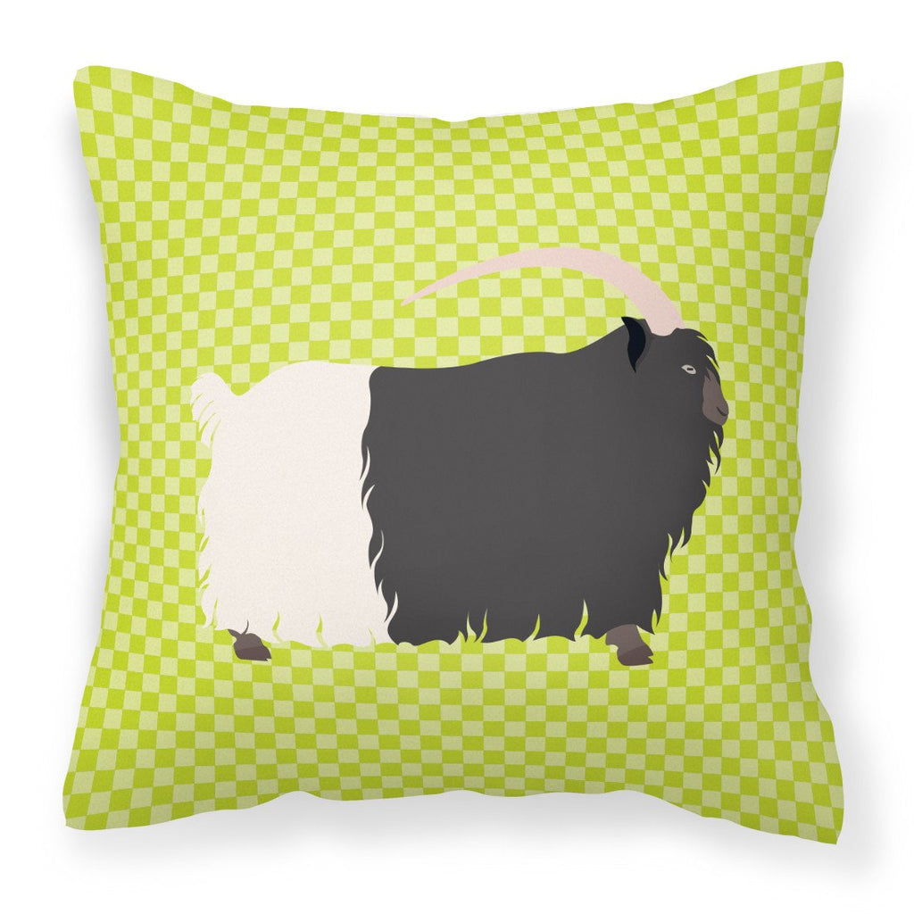 Welsh Black-Necked Goat Green Decorative Throw Pillow 18x18 Indoor Outdoor Accent Cushion, Fabric Cover with Insert for Sofa, Bed, Porch & Living Room