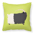 Welsh Black-Necked Goat Green Decorative Throw Pillow 18x18 Indoor Outdoor Accent Cushion, Fabric Cover with Insert for Sofa, Bed, Porch & Living Room