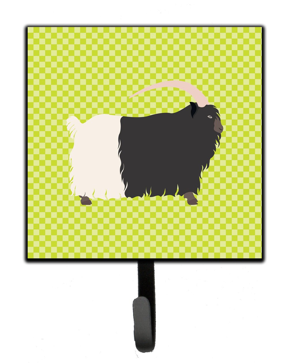 Welsh Black-Necked Goat Green Leash or Key Holder Wall Hooks, Key Hooks Holder, Coat Rack Wall Mount, Coat Hooks, Hooks for Hanging Keys, Towels, Aprons, Leashes