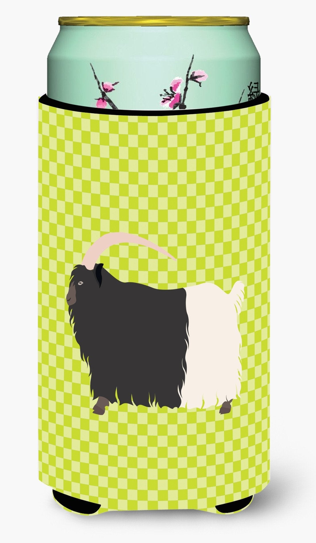Welsh Black-Necked Goat Green Tall Boy Hugger Can Cooler Sleeve Machine Washable Drink Collapsible Insulator Beverage Insulated Holder