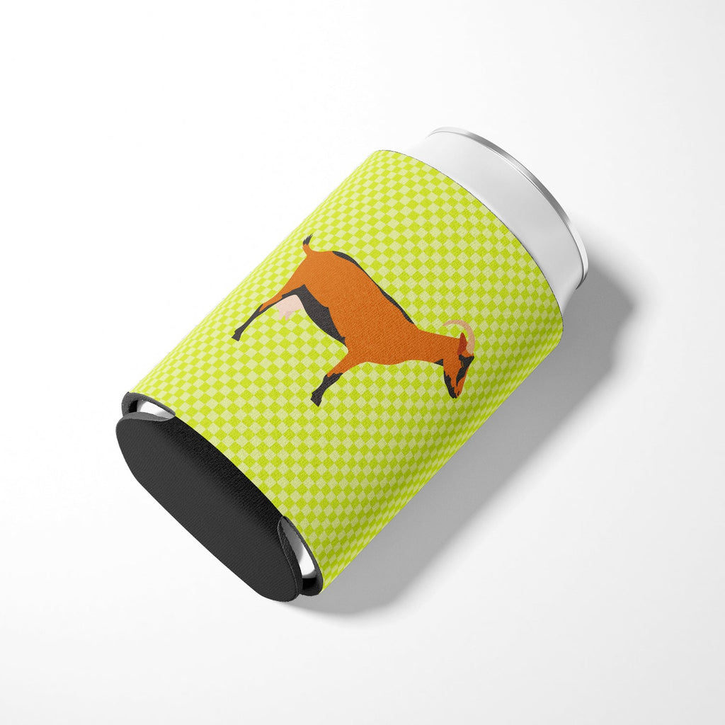 Oberhasli Goat Green Can or Bottle Hugger Cooler Sleeve for Standard 12 oz Cans, Insulated Foam Beer & Soda Can Hugger Reusable