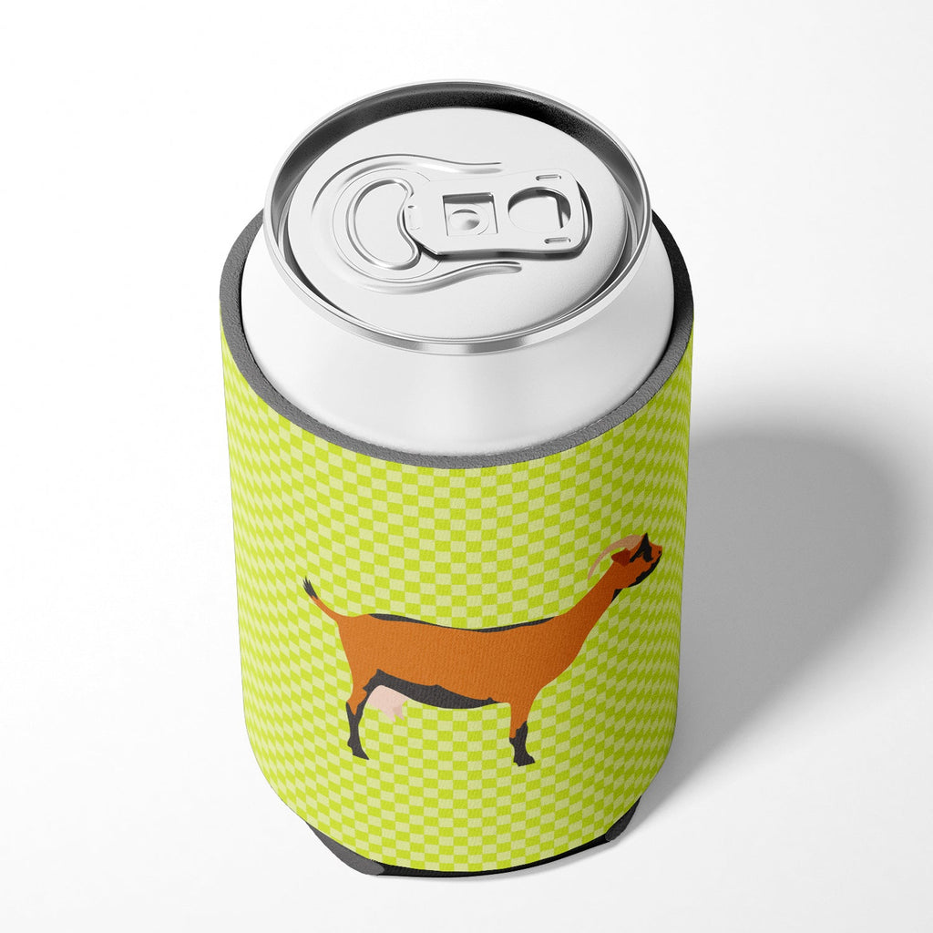 Oberhasli Goat Green Can or Bottle Hugger Cooler Sleeve for Standard 12 oz Cans, Insulated Foam Beer & Soda Can Hugger Reusable