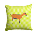 Oberhasli Goat Green Decorative Throw Pillow 14x14 Indoor Outdoor Accent Cushion, Fabric Cover with Insert for Sofa, Bed, Porch & Living Room