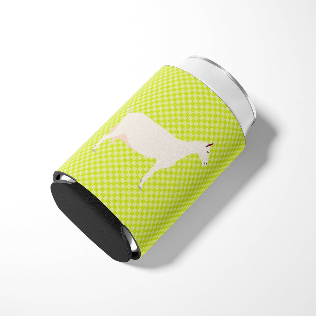 Saanen Goat Green Can or Bottle Hugger Cooler Sleeve for Standard 12 oz Cans, Insulated Foam Beer & Soda Can Hugger Reusable