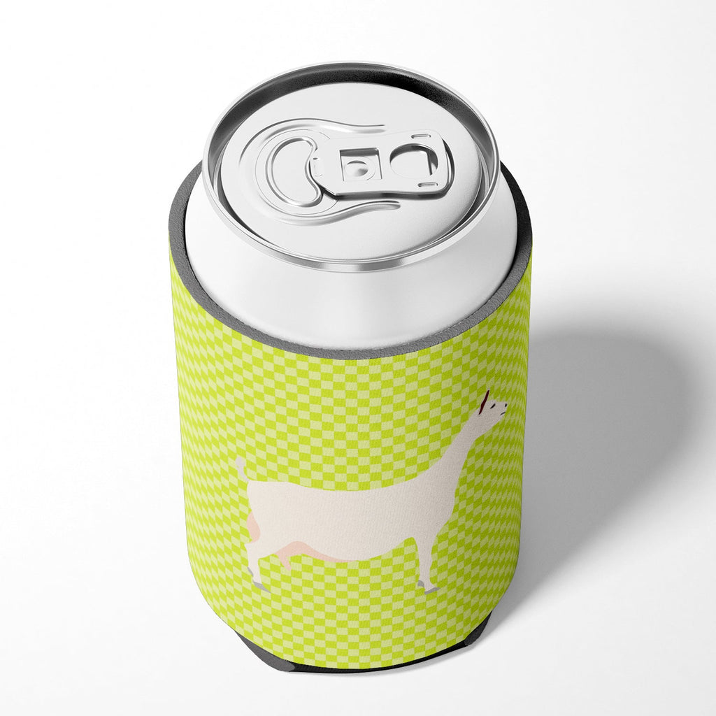 Saanen Goat Green Can or Bottle Hugger Cooler Sleeve for Standard 12 oz Cans, Insulated Foam Beer & Soda Can Hugger Reusable