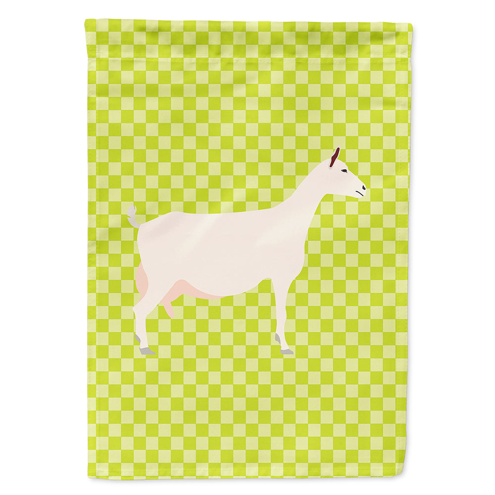 Saanen Goat Green House Flag 28x40 Porch Sleeve Pole Decorative Outside Yard Banner Artwork Wall Hanging, Polyester