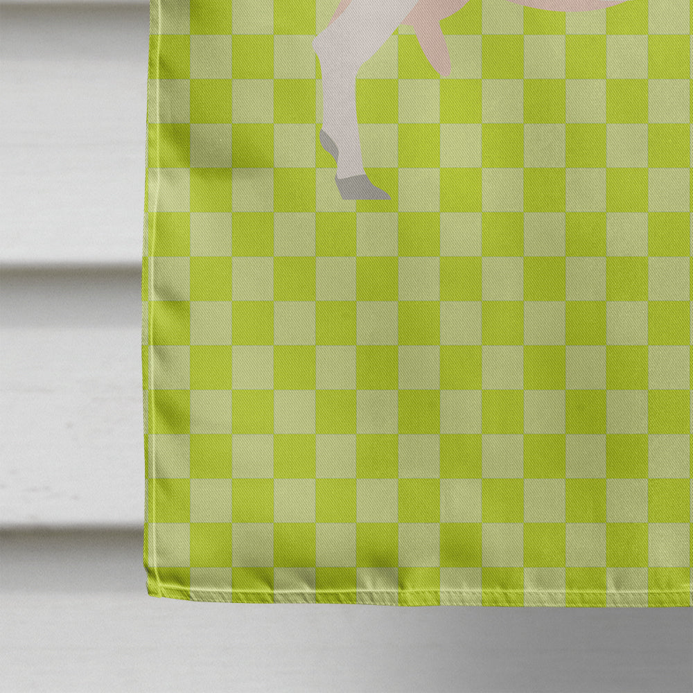 Saanen Goat Green House Flag 28x40 Porch Sleeve Pole Decorative Outside Yard Banner Artwork Wall Hanging, Polyester