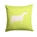 Saanen Goat Green Decorative Throw Pillow 14x14 Indoor Outdoor Accent Cushion, Fabric Cover with Insert for Sofa, Bed, Porch & Living Room