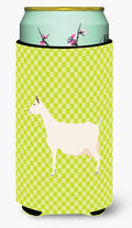 Saanen Goat Green Tall Boy Hugger Can Cooler Sleeve Machine Washable Drink Collapsible Insulator Beverage Insulated Holder