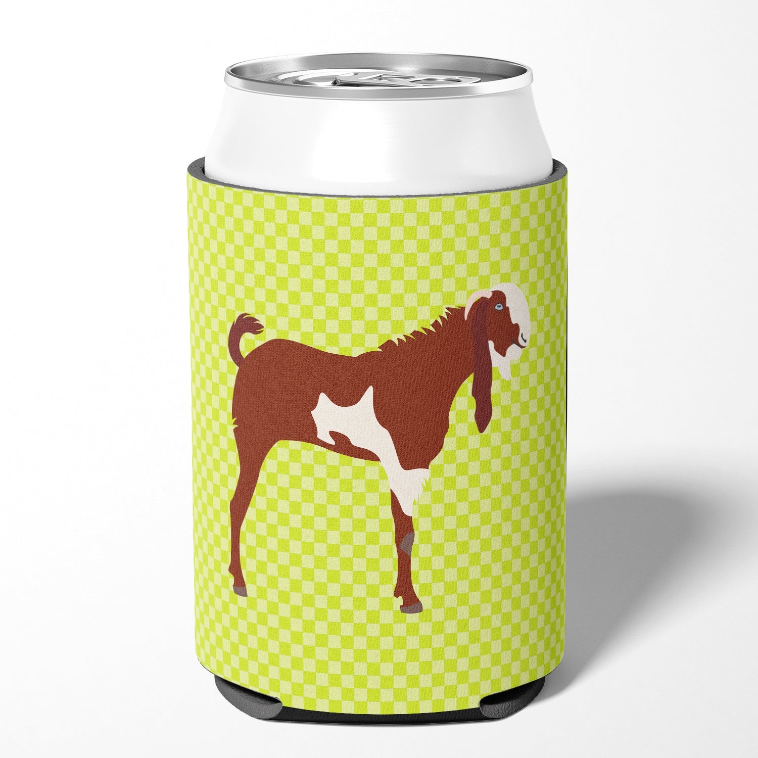 Jamnapari Goat Green Can or Bottle Hugger Cooler Sleeve for Standard 12 oz Cans, Insulated Foam Beer & Soda Can Hugger Reusable
