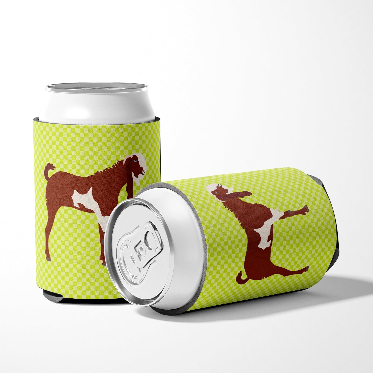 Jamnapari Goat Green Can or Bottle Hugger Cooler Sleeve for Standard 12 oz Cans, Insulated Foam Beer & Soda Can Hugger Reusable