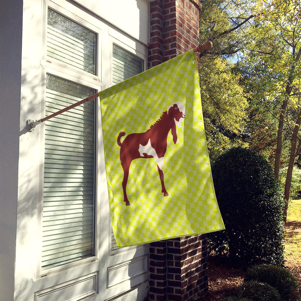 Jamnapari Goat Green House Flag 28x40 Porch Sleeve Pole Decorative Outside Yard Banner Artwork Wall Hanging, Polyester