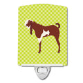 Jamnapari Goat Green Ceramic Night Light Compact, UL-Certified, Ideal for Bedroom, Bathroom, Nursery, Hallway, Kitchen, 6x4x3, Multicolor