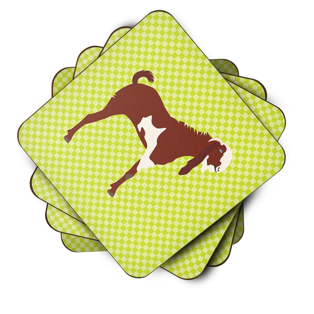 Jamnapari Goat Green Foam Coasters Set of 4 Cup Coasters for Indoor Outdoor, Tabletop Protection, Anti Slip, Mouse pad Material