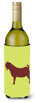Kalahari Red Goat Green Wine Bottle Hugger Gift Sleeve for Standard 750 ml Bottles, Insulated Reusable Also Fits Mini Shot & Pint Bottles