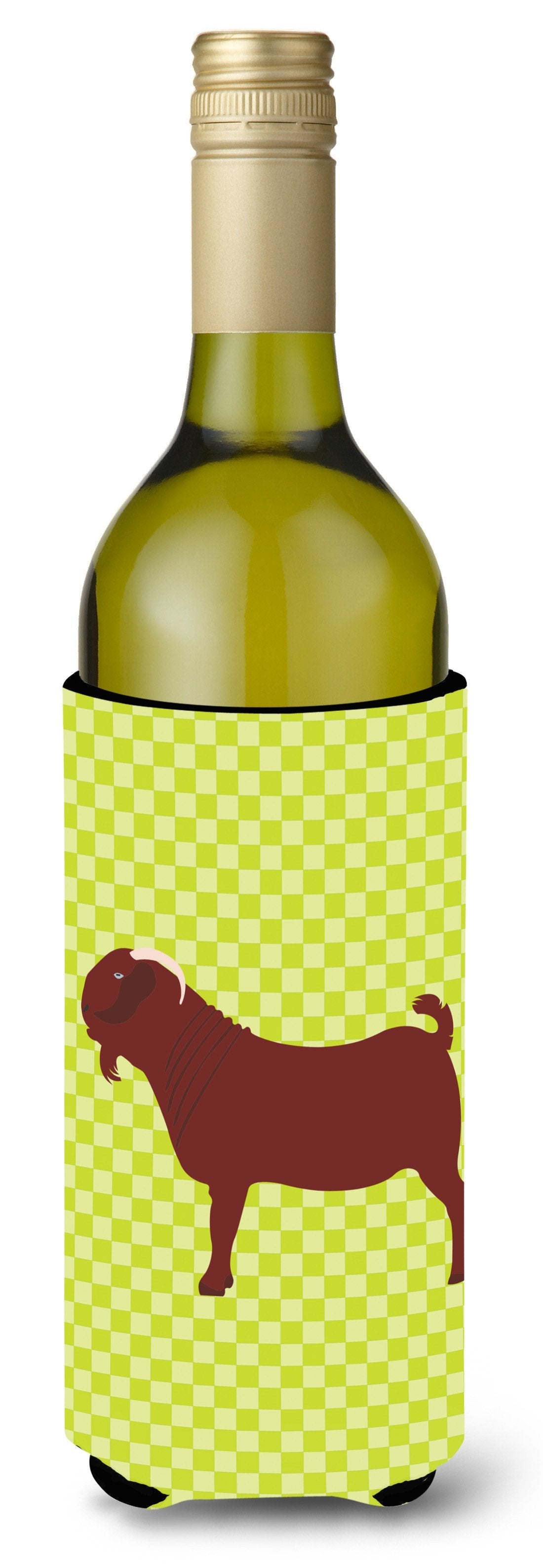 Kalahari Red Goat Green Wine Bottle Hugger Gift Sleeve for Standard 750 ml Bottles, Insulated Reusable Also Fits Mini Shot & Pint Bottles