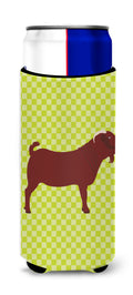 Kalahari Red Goat Green Slim Can Hugger , Insulated Foam Hugger for 12 oz Slim Cans, Beer Bottles & Water Bottles, Printed in USA
