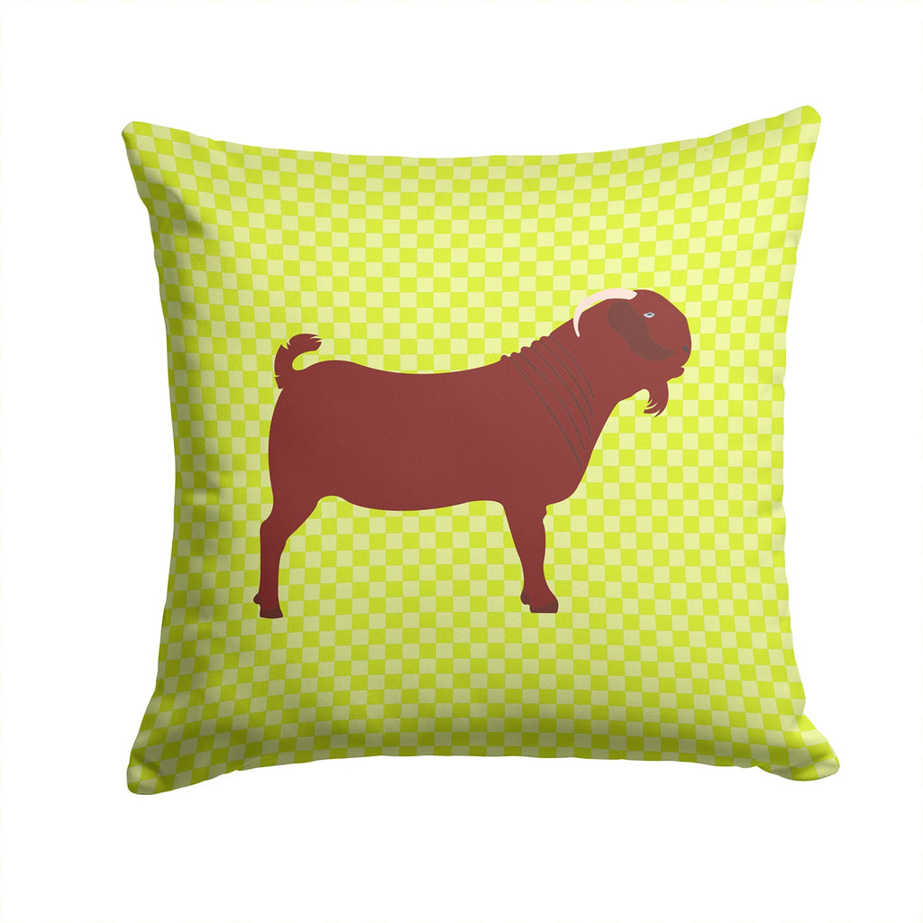 Kalahari Red Goat Green Decorative Throw Pillow 14x14 Indoor Outdoor Accent Cushion, Fabric Cover with Insert for Sofa, Bed, Porch & Living Room