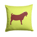 Kalahari Red Goat Green Decorative Throw Pillow 14x14 Indoor Outdoor Accent Cushion, Fabric Cover with Insert for Sofa, Bed, Porch & Living Room