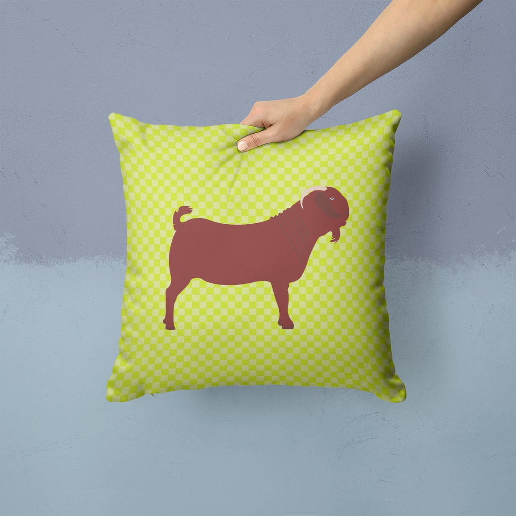 Kalahari Red Goat Green Decorative Throw Pillow 14x14 Indoor Outdoor Accent Cushion, Fabric Cover with Insert for Sofa, Bed, Porch & Living Room