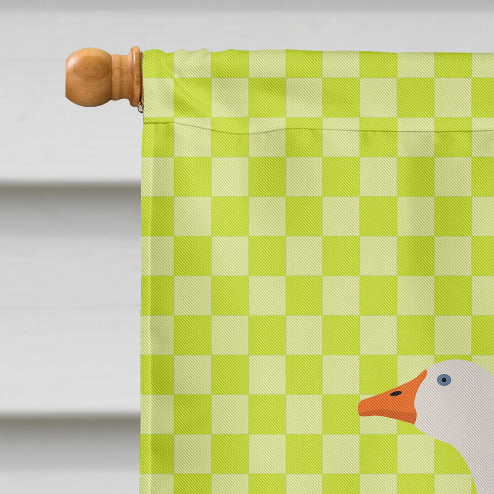 Embden Goose Green House Flag 28x40 Porch Sleeve Pole Decorative Outside Yard Banner Artwork Wall Hanging, Polyester