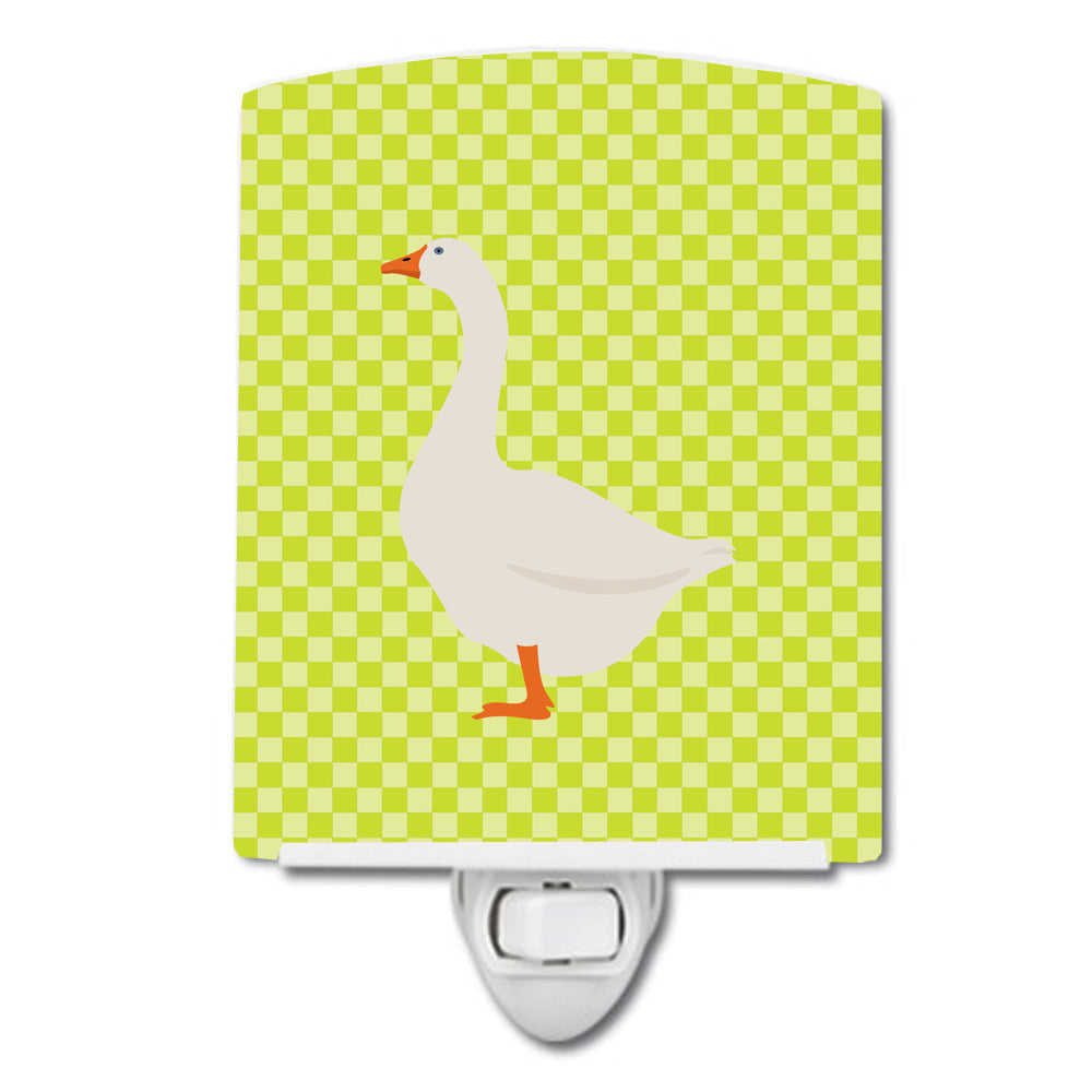 Embden Goose Green Ceramic Night Light Compact, UL-Certified, Ideal for Bedroom, Bathroom, Nursery, Hallway, Kitchen, 6x4x3, Multicolor