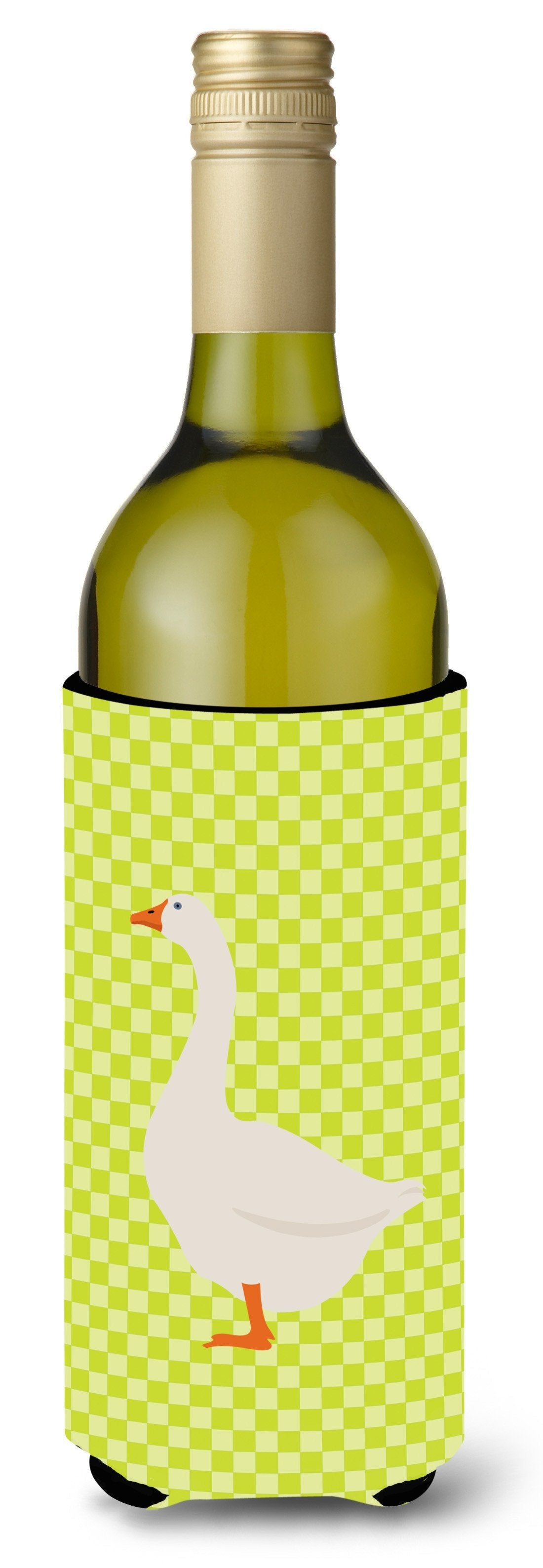 Embden Goose Green Wine Bottle Hugger Gift Sleeve for Standard 750 ml Bottles, Insulated Reusable Also Fits Mini Shot & Pint Bottles