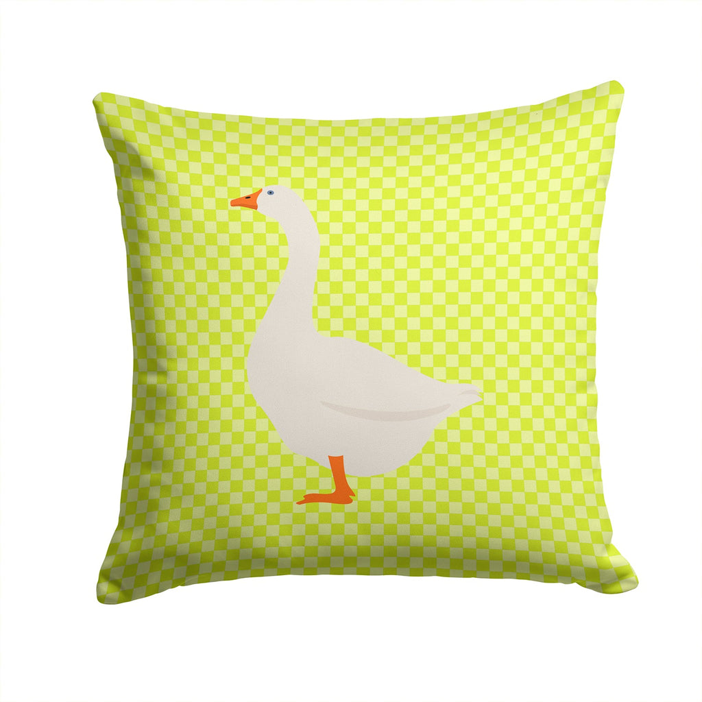 Embden Goose Green Decorative Throw Pillow 14x14 Indoor Outdoor Accent Cushion, Fabric Cover with Insert for Sofa, Bed, Porch & Living Room