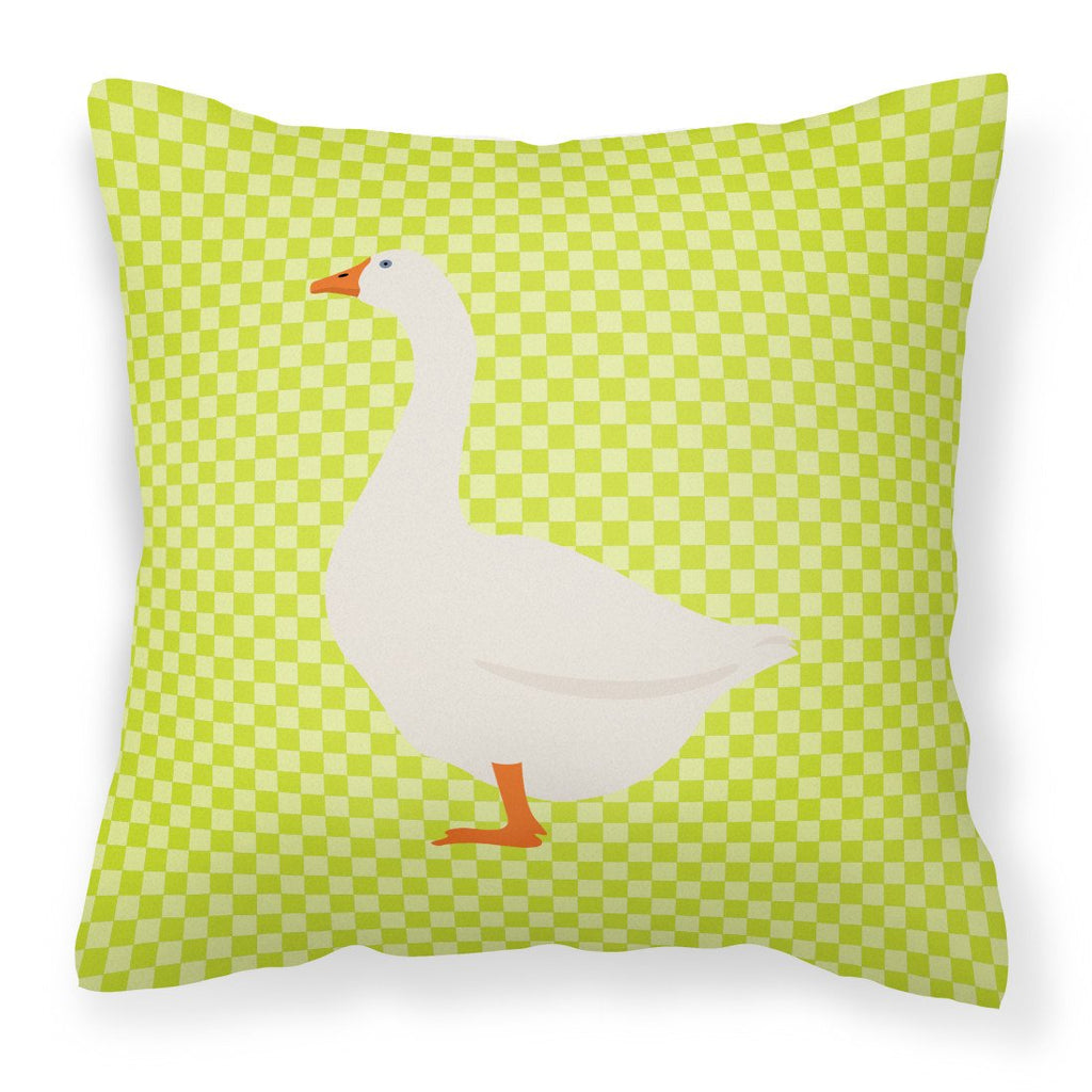 Embden Goose Green Decorative Throw Pillow 18x18 Indoor Outdoor Accent Cushion, Fabric Cover with Insert for Sofa, Bed, Porch & Living Room