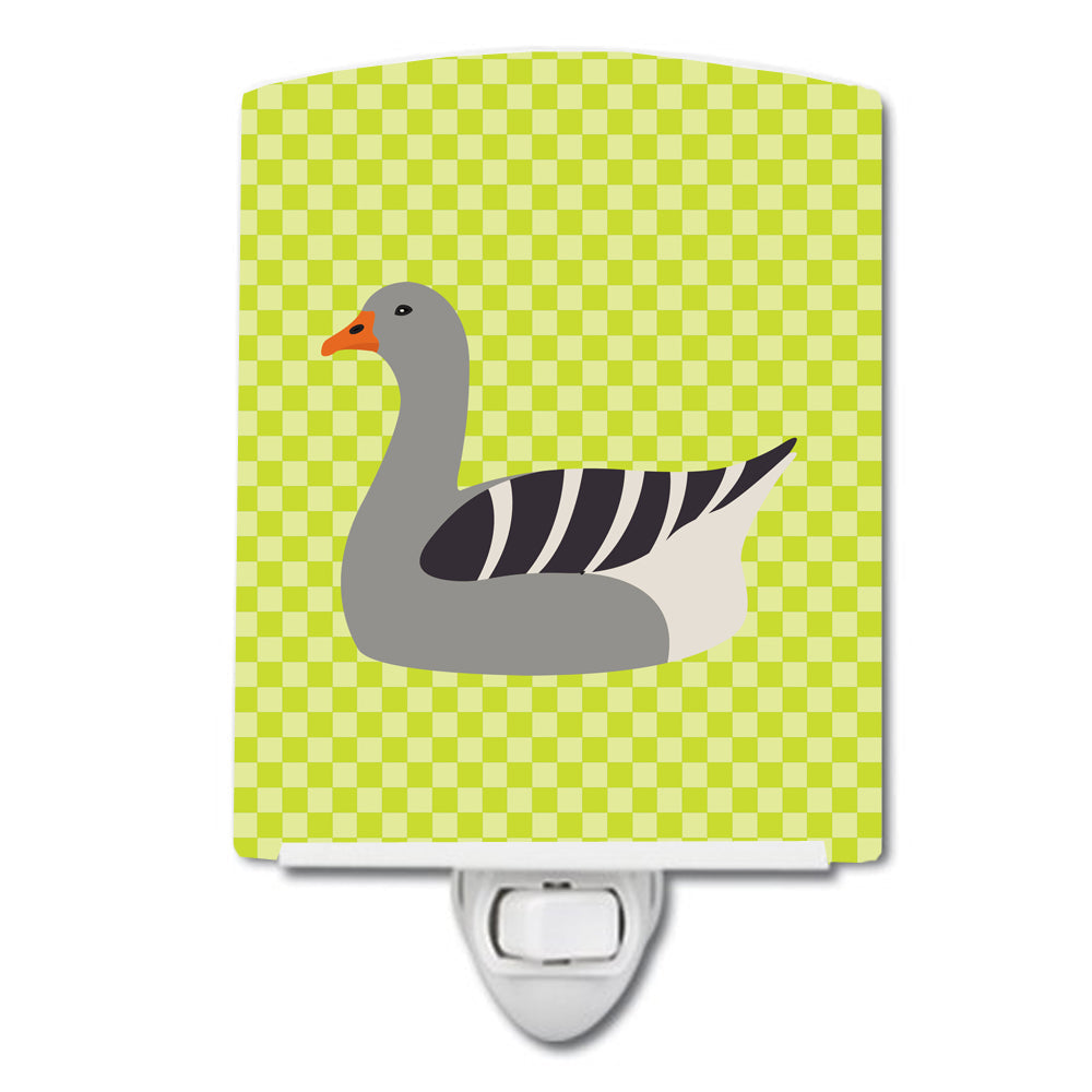 Pilgrim Goose Green Ceramic Night Light Compact, UL-Certified, Ideal for Bedroom, Bathroom, Nursery, Hallway, Kitchen, 6x4x3, Multicolor