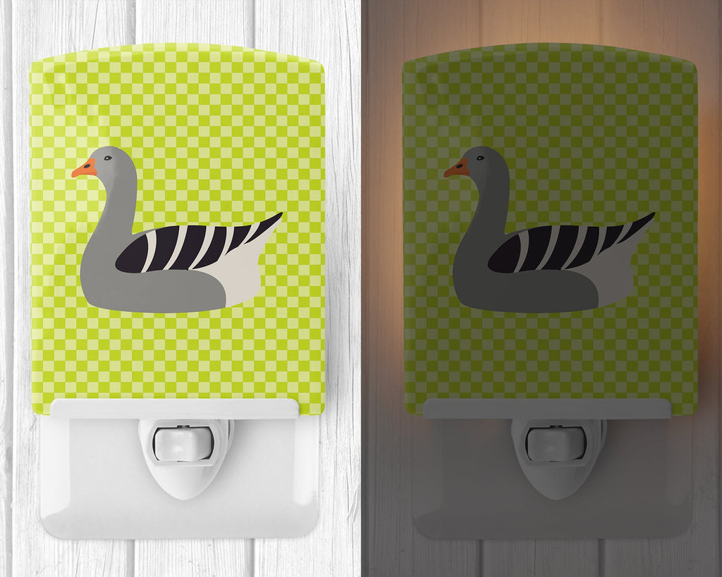 Pilgrim Goose Green Ceramic Night Light Compact, UL-Certified, Ideal for Bedroom, Bathroom, Nursery, Hallway, Kitchen, 6x4x3, Multicolor