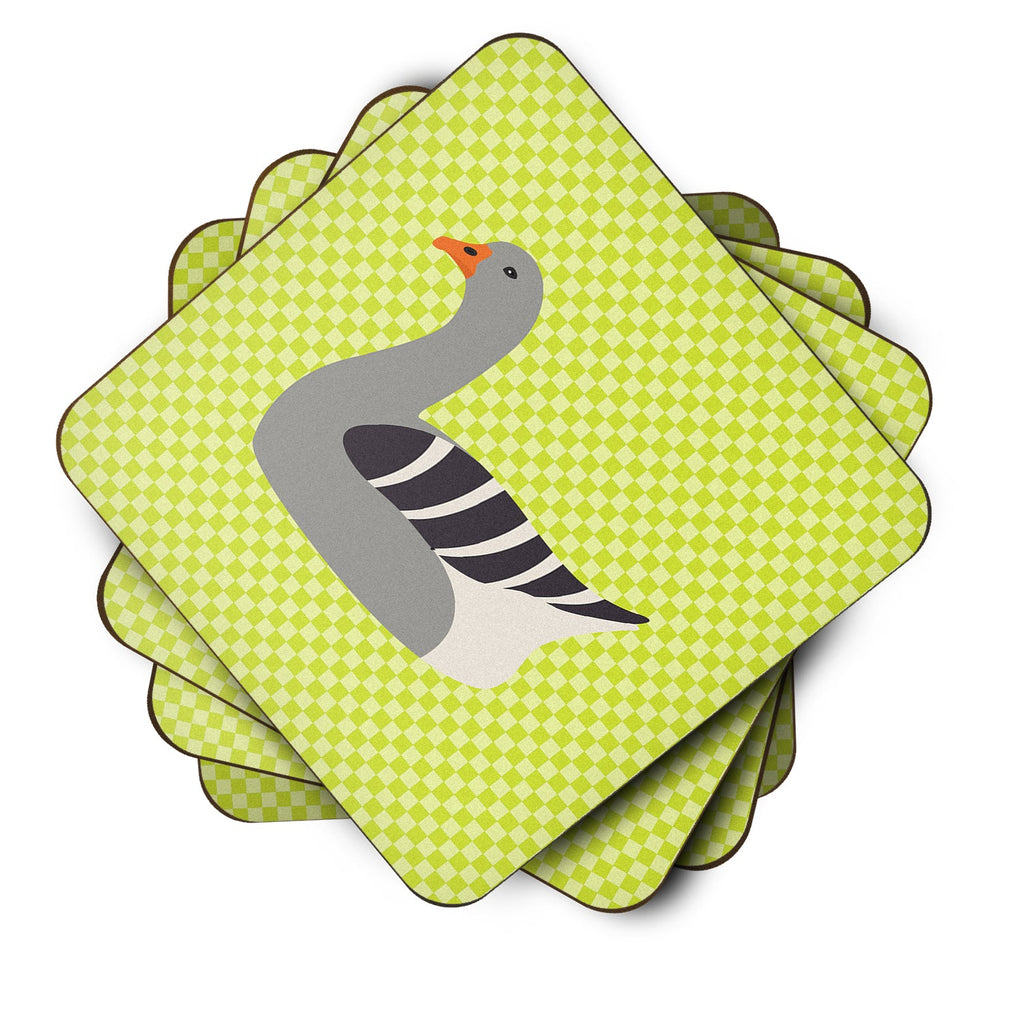 Pilgrim Goose Green Foam Coasters Set of 4 Cup Coasters for Indoor Outdoor, Tabletop Protection, Anti Slip, Mouse pad Material
