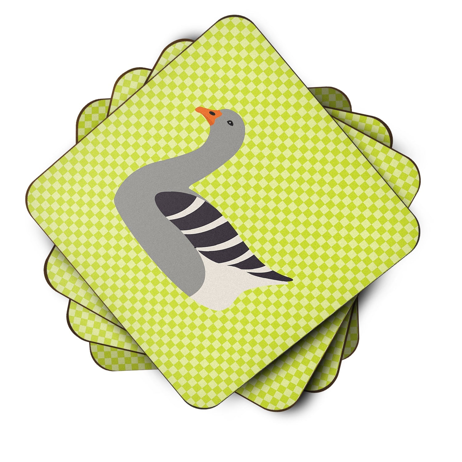 Pilgrim Goose Green Foam Coasters Set of 4 Cup Coasters for Indoor Outdoor, Tabletop Protection, Anti Slip, Mouse pad Material