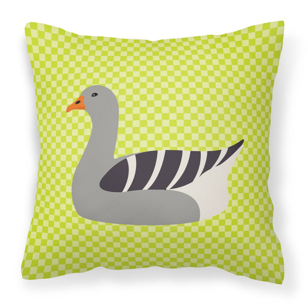 Pilgrim Goose Green Decorative Throw Pillow 18x18 Indoor Outdoor Accent Cushion, Fabric Cover with Insert for Sofa, Bed, Porch & Living Room