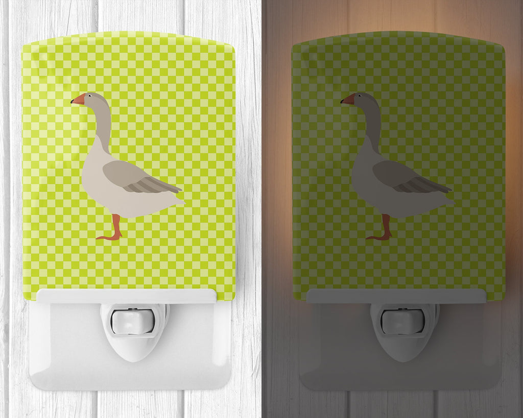 Steinbacher Goose Green Ceramic Night Light Compact, UL-Certified, Ideal for Bedroom, Bathroom, Nursery, Hallway, Kitchen, 6x4x3, Multicolor