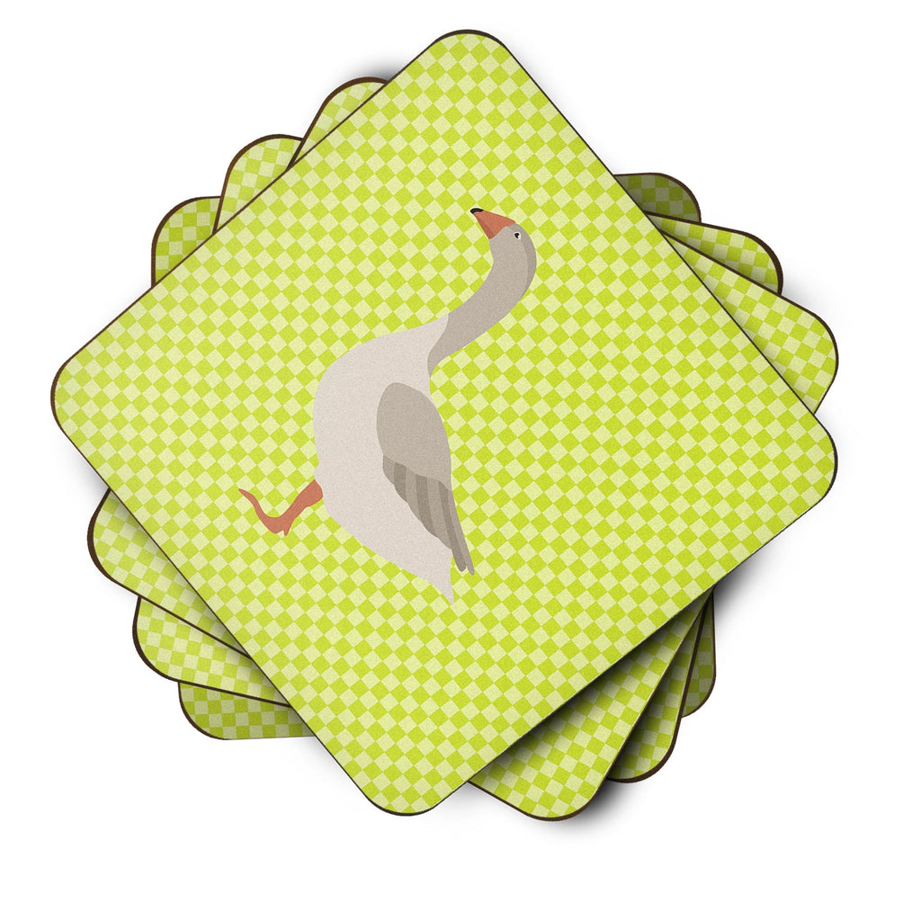 Steinbacher Goose Green Foam Coasters Set of 4 Cup Coasters for Indoor Outdoor, Tabletop Protection, Anti Slip, Mouse pad Material